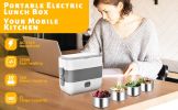 1pc Electric Lunch Box; Food Heater; Portable Food Warmer ; Self Heating; Stainless Steel Food Container; Heated