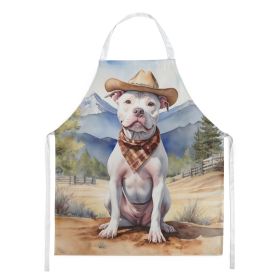 NEW Pit Bull Terrier Cowboy Welcome Apron Cooking Kitchen Server Baking Crafts Gardening for Adult Women Men, Unisex, Large, Multicolor