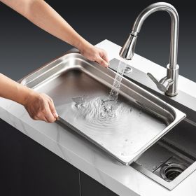 6 Pack Hotel Pans, Full Size Anti-Jam Steam Pan, 0.8mm Thick Stainless Steel Restaurant Steam Table Pan, 2.5-Inch Deep Commercial Table Pan, Cate (Option: Natural)